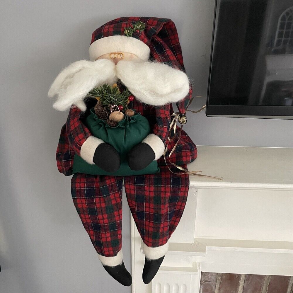 Large Vintage Shelf Mantle Table Sitting Santa Claus St. Nick Christmas Decor